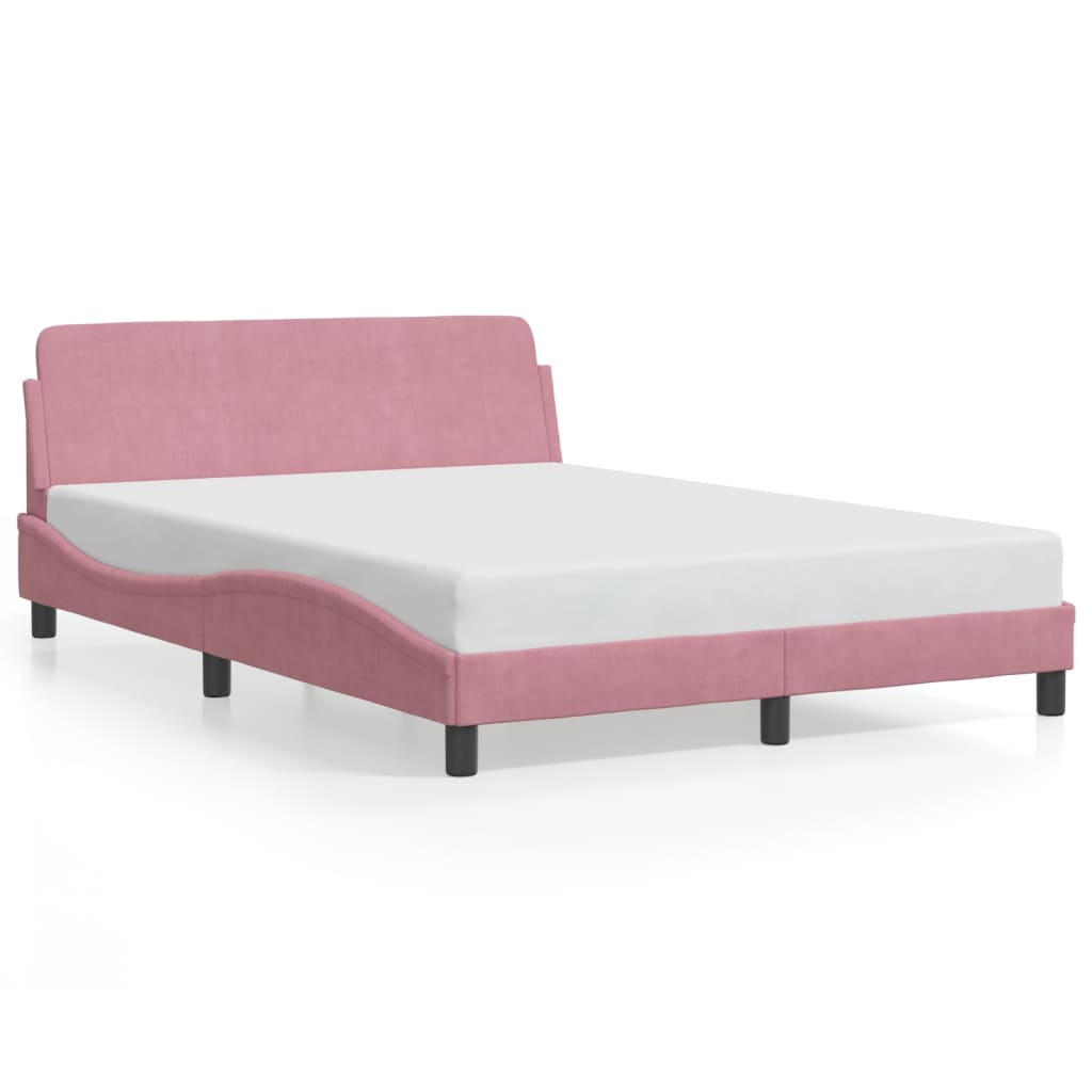 Bettgestell mit Kopfteil "Dover" Rosa 140x200 cm Samt