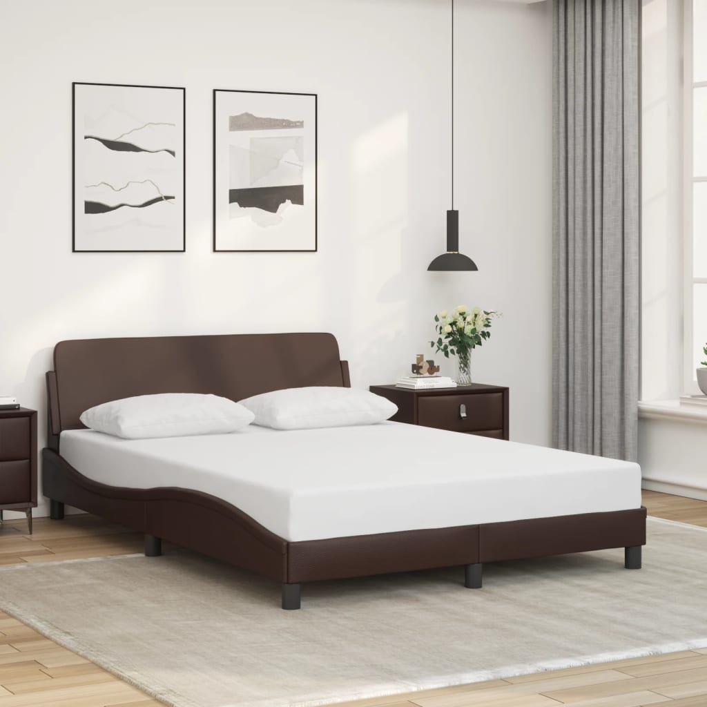 Bettgestell "Dover" Braun 140x200 cm Kunstleder