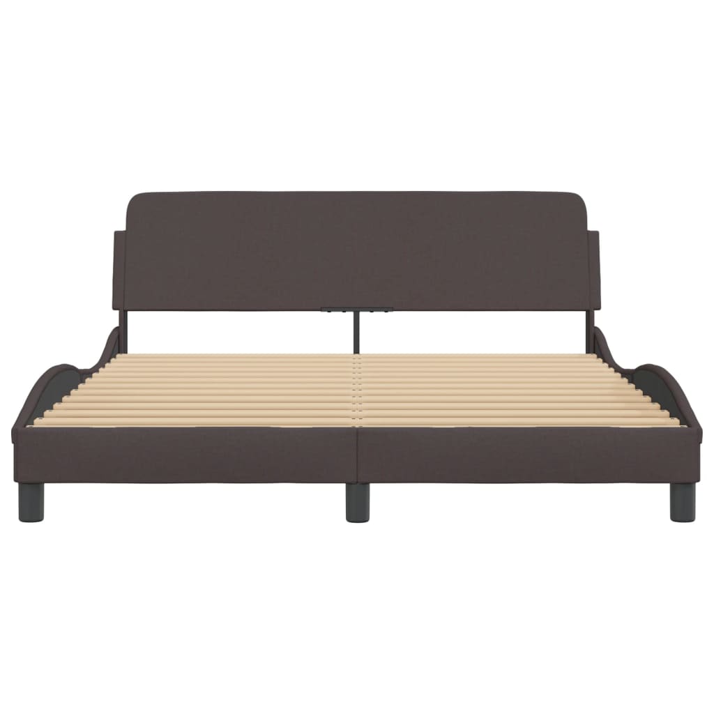 Bettgestell "Dover" Dunkelbraun 160x200 cm Stoff