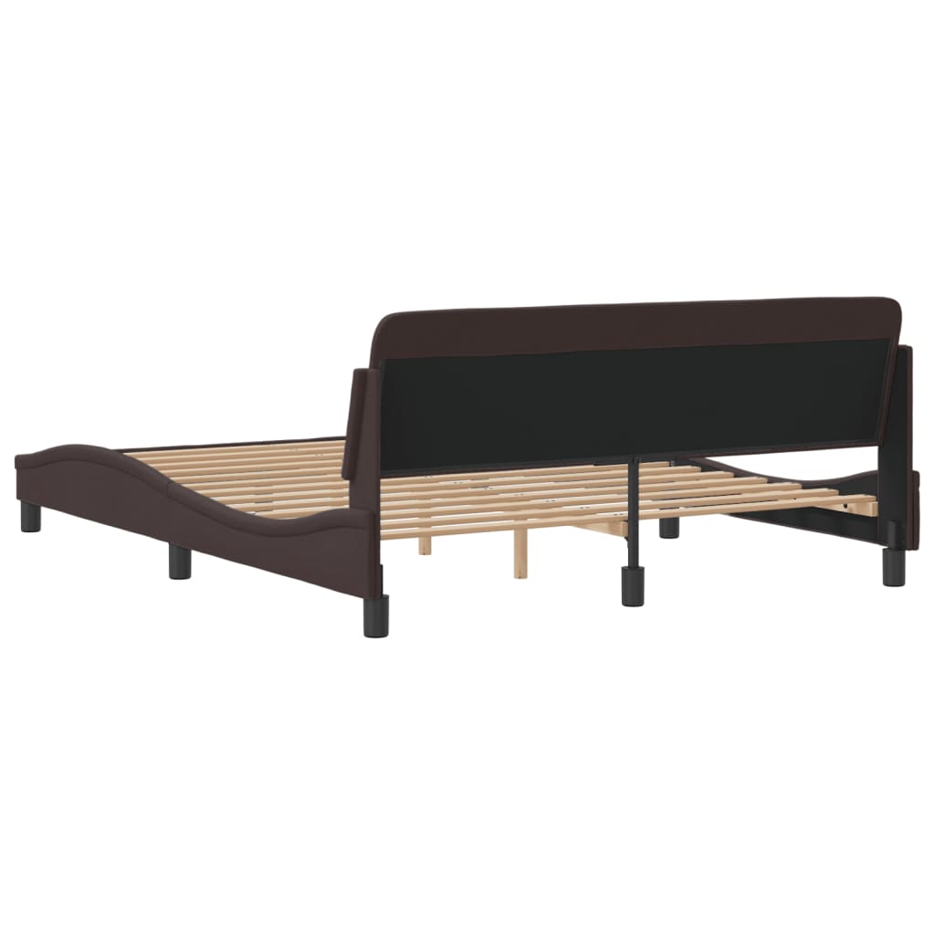 Bettgestell "Dover" Dunkelbraun 160x200 cm Stoff