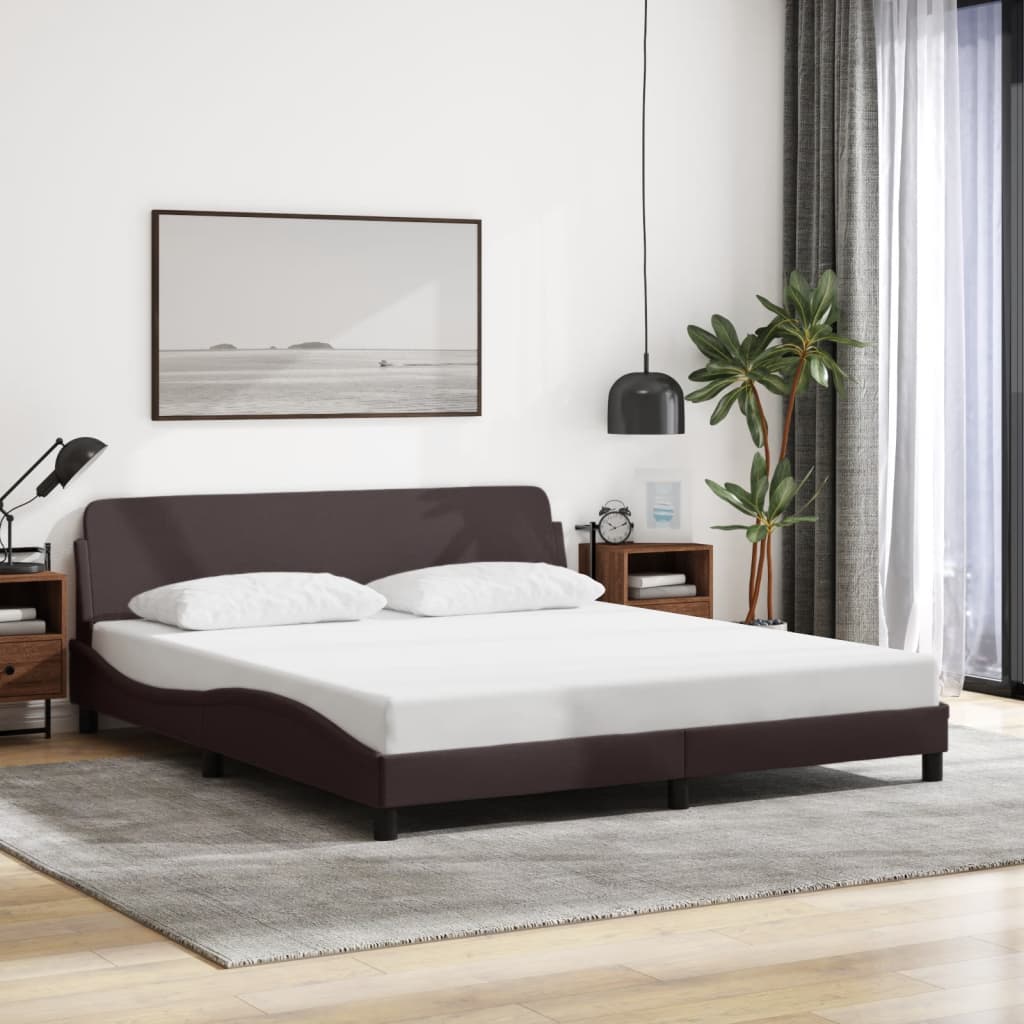 Bettgestell "Dover" Dunkelbraun 160x200 cm Stoff