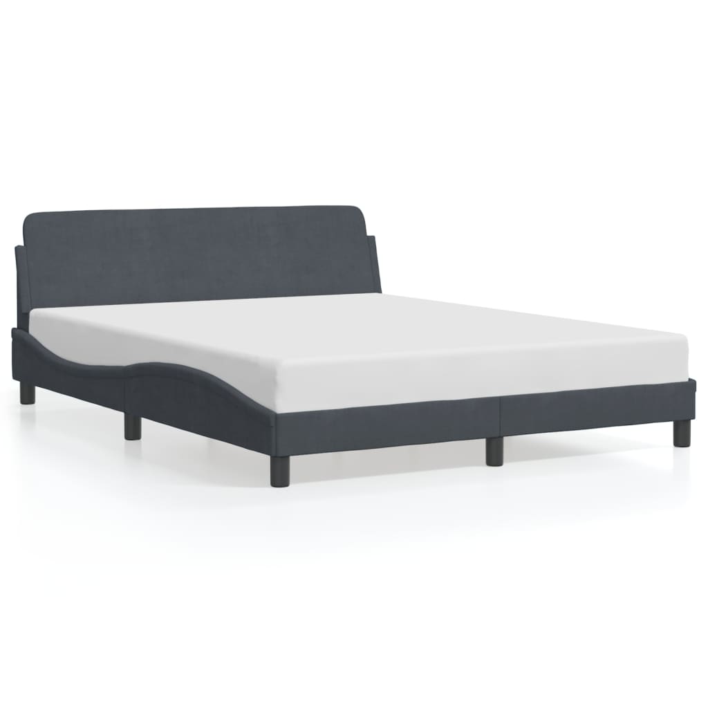 Bettgestell "Dover" Dunkelgrau 160x200 cm Samt
