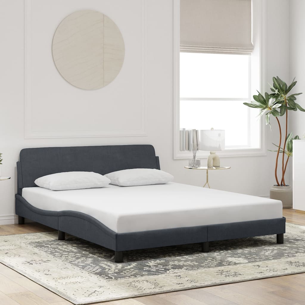 Bettgestell "Dover" Dunkelgrau 160x200 cm Samt