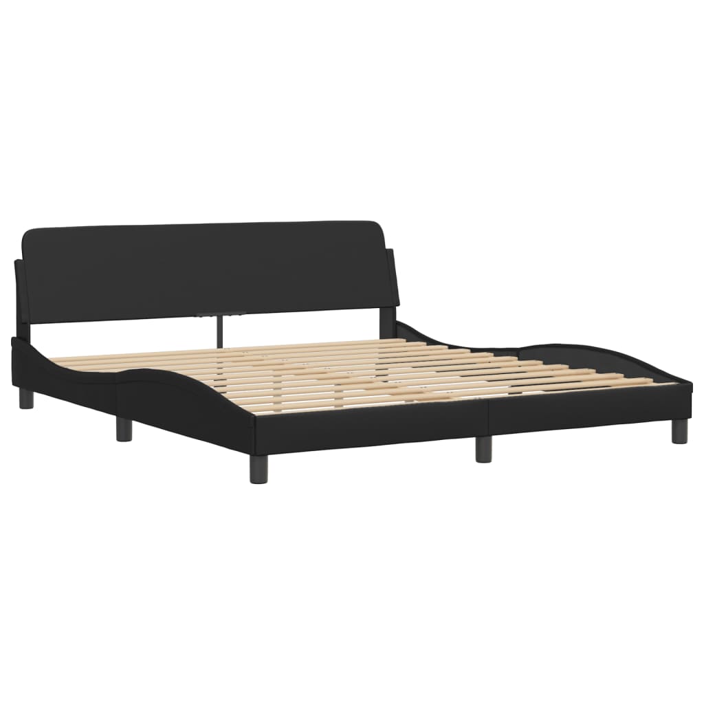 Bettgestell "Dover" Schwarz 180x200 cm Kunstleder
