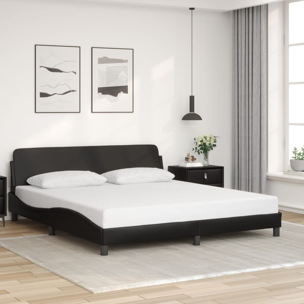 Bettgestell "Dover" Schwarz 180x200 cm Kunstleder