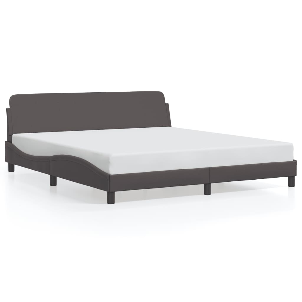 Bettgestell "Dover" Grau 180x200 cm Kunstleder