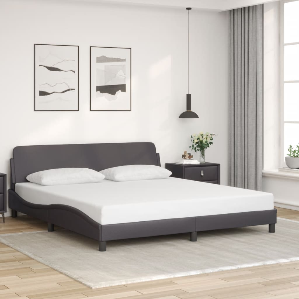 Bettgestell "Dover" Grau 180x200 cm Kunstleder