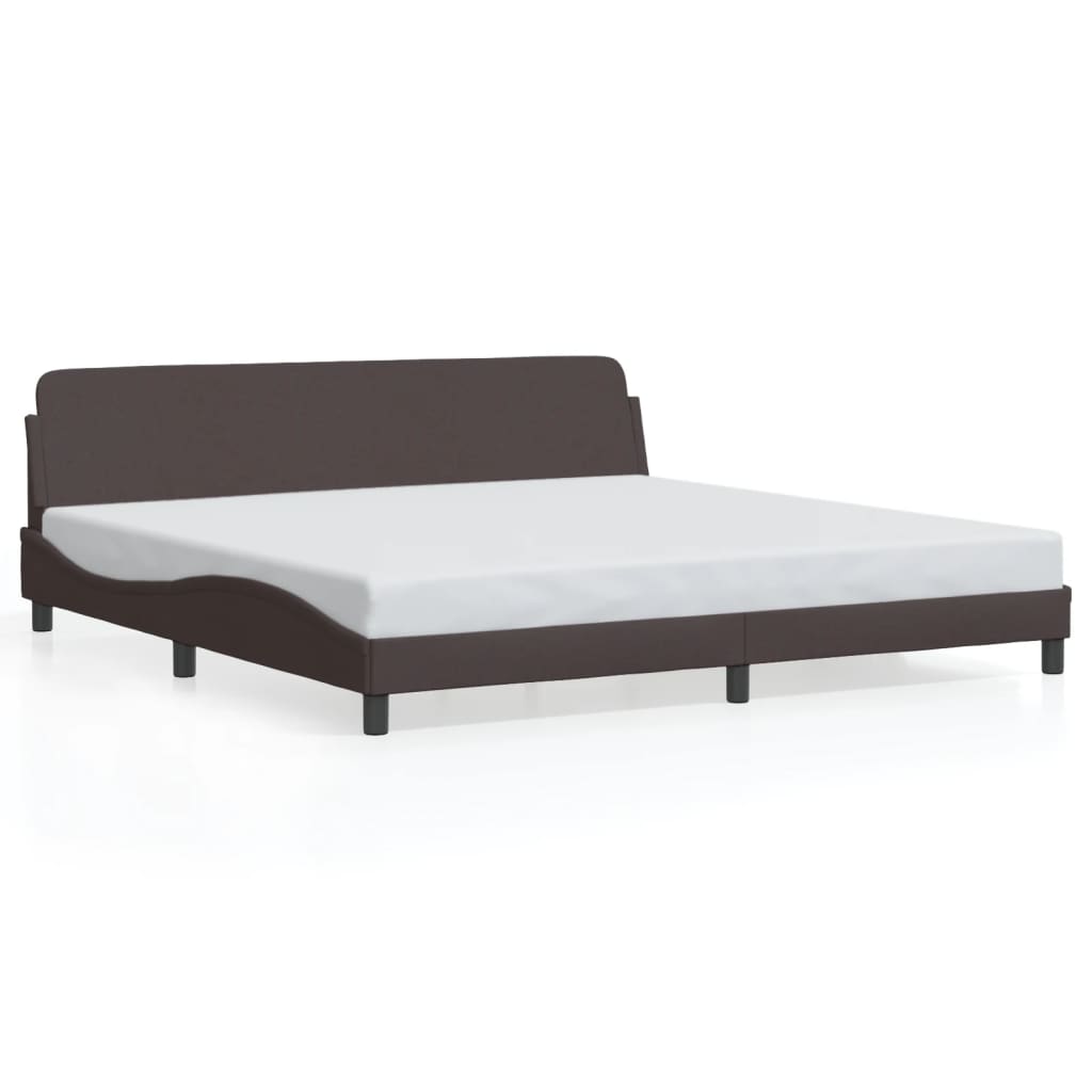 Bettgestell "Dover" Dunkelbraun 200x200 cm Stoff