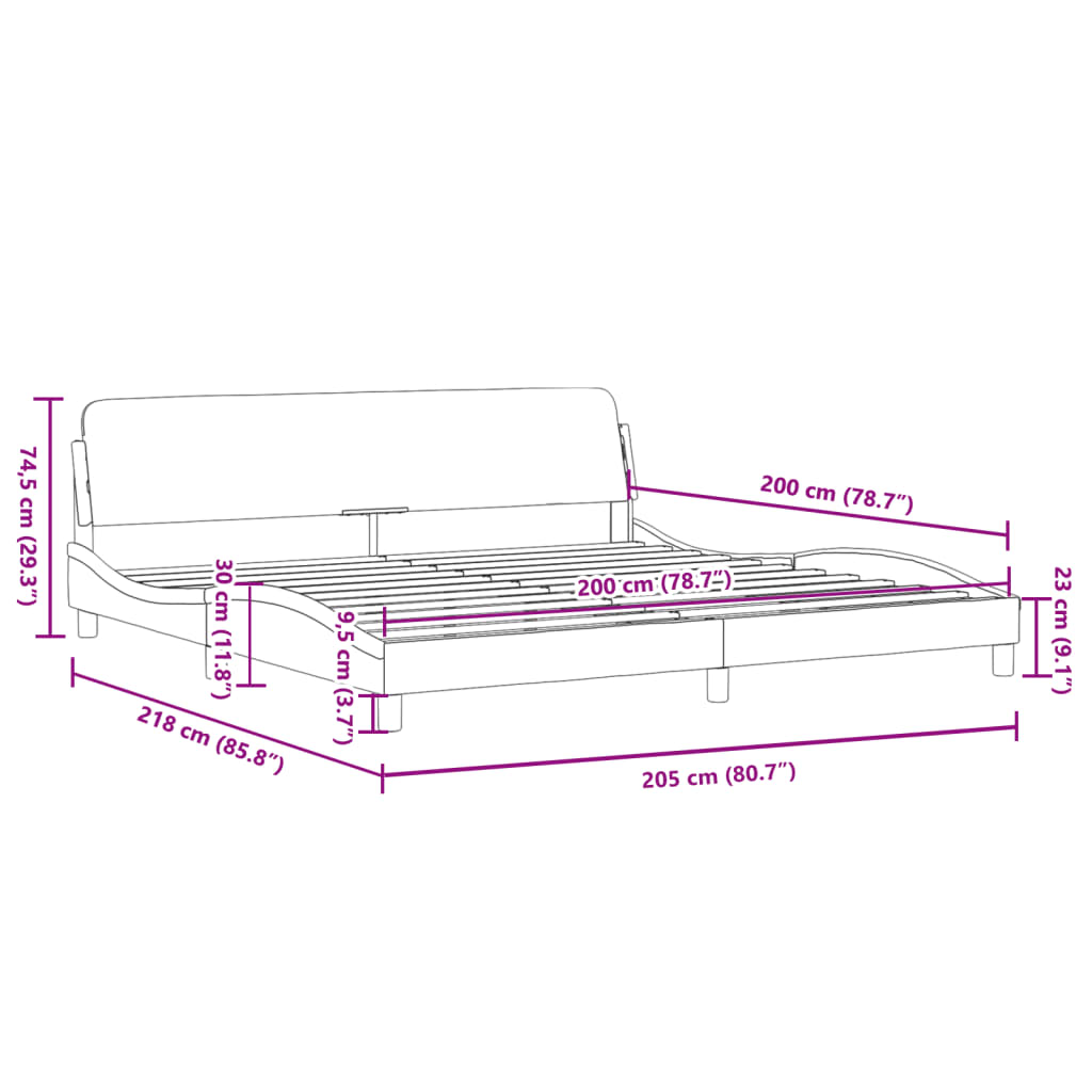 Bettgestell "Dover" Schwarz 200x200 cm Samt