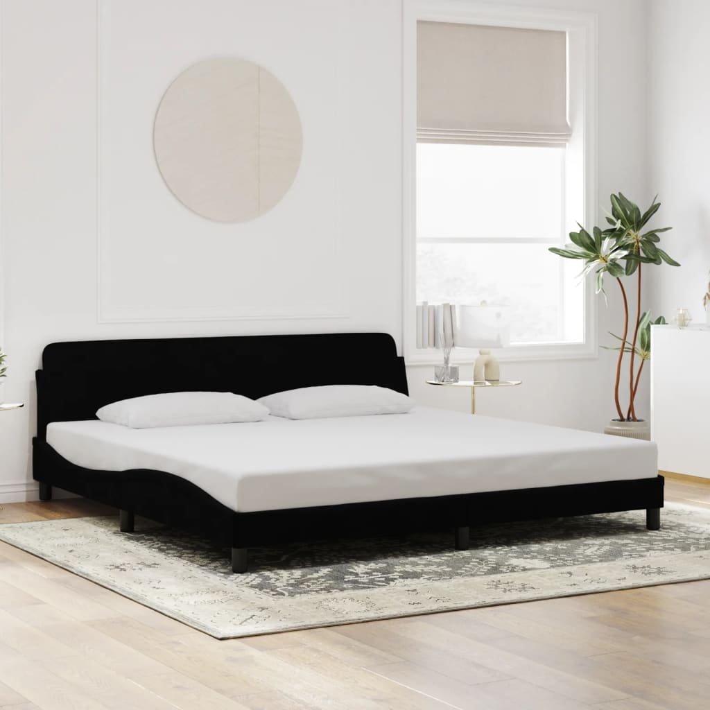 Bettgestell "Dover" Schwarz 200x200 cm Samt