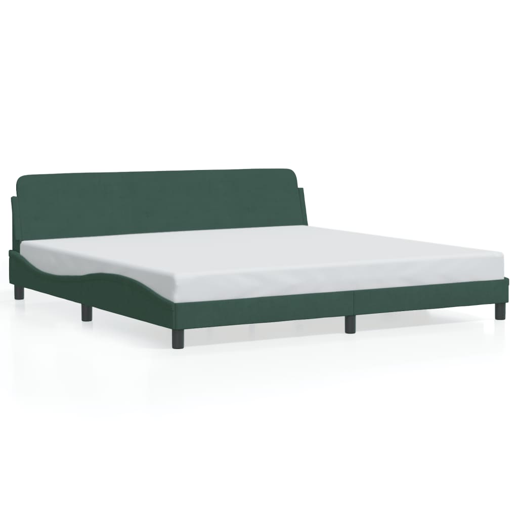 Bettgestell "Dover" Dunkelgrün 200x200 cm Samt