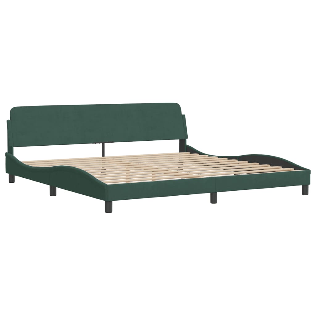 Bettgestell "Dover" Dunkelgrün 200x200 cm Samt