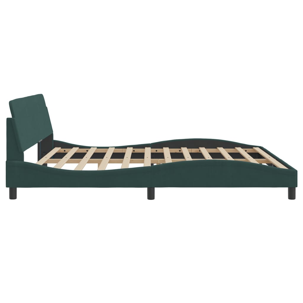 Bettgestell "Dover" Dunkelgrün 200x200 cm Samt