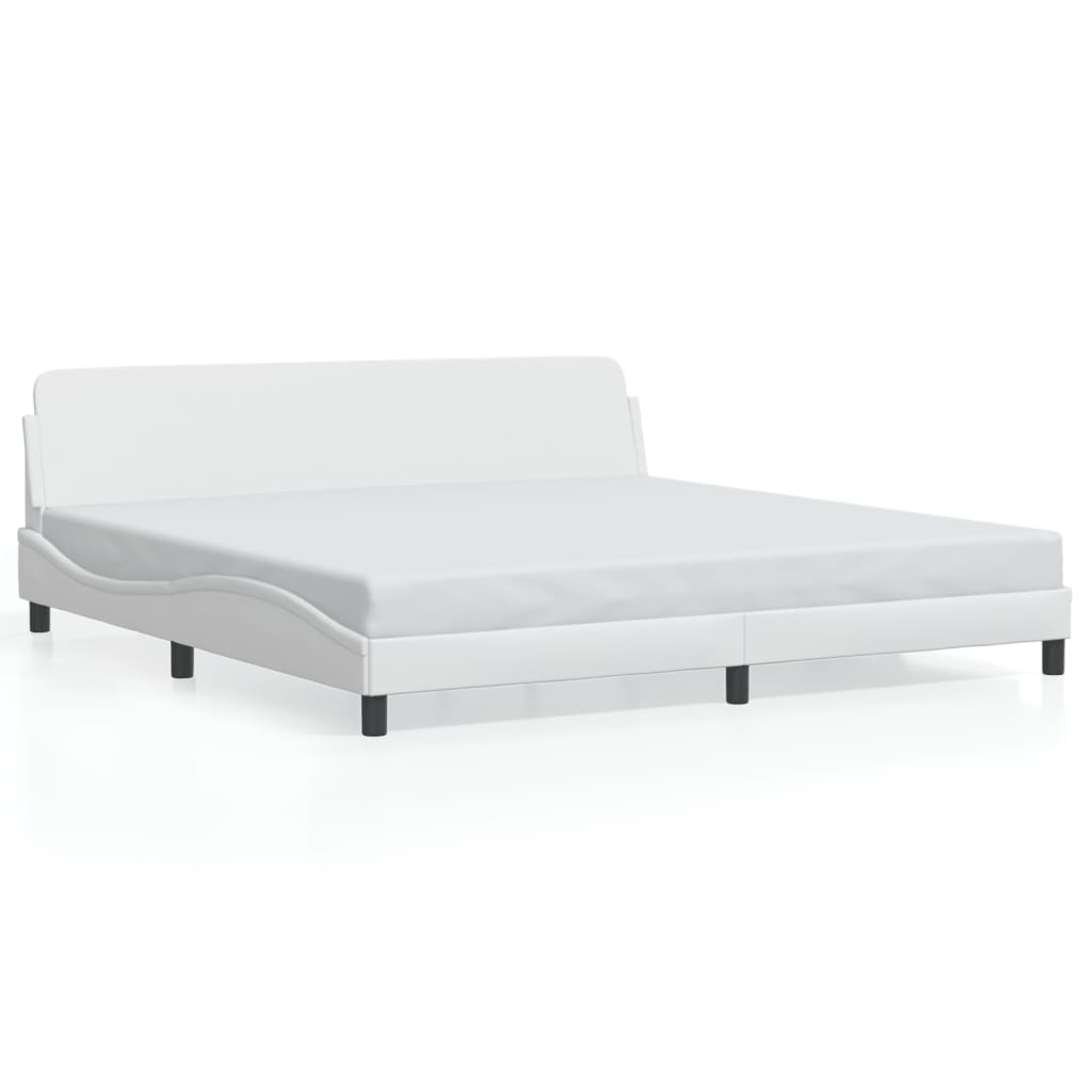 Bettgestell "Dover" Weiß 200x200 cm Kunstleder