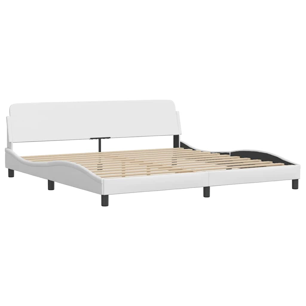 Bettgestell "Dover" Weiß 200x200 cm Kunstleder