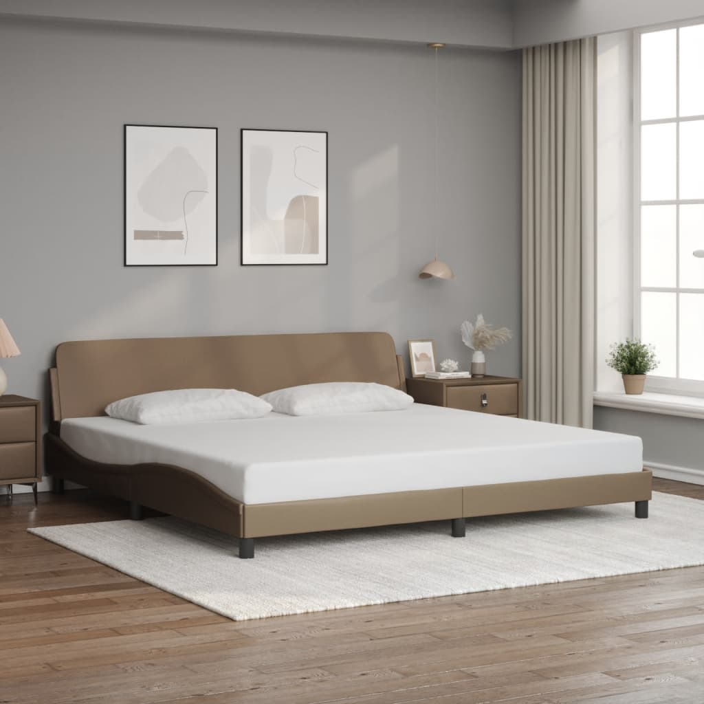 Bettgestell "Dover" Cappuccino-Braun 200x200 cm Kunstleder