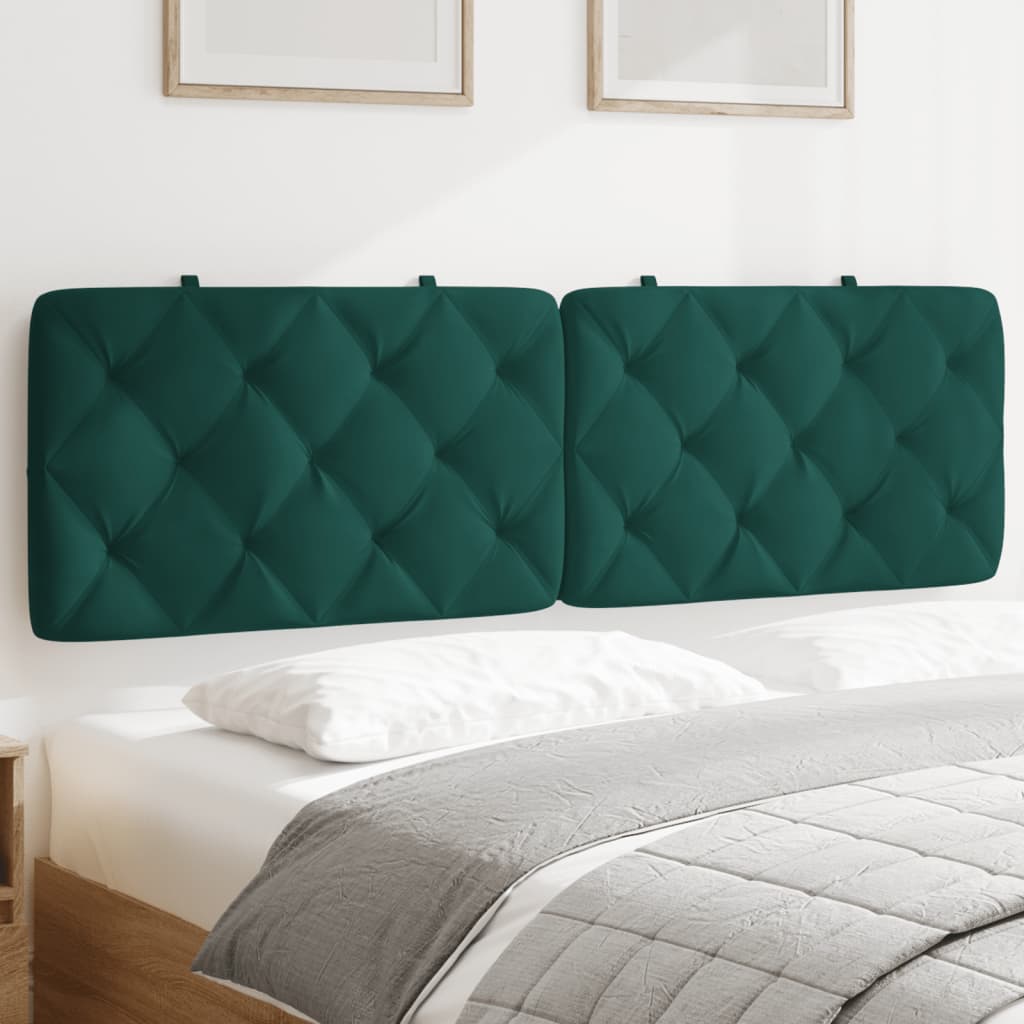Kopfteil-Kissen Dunkelgrün 160 cm Samt