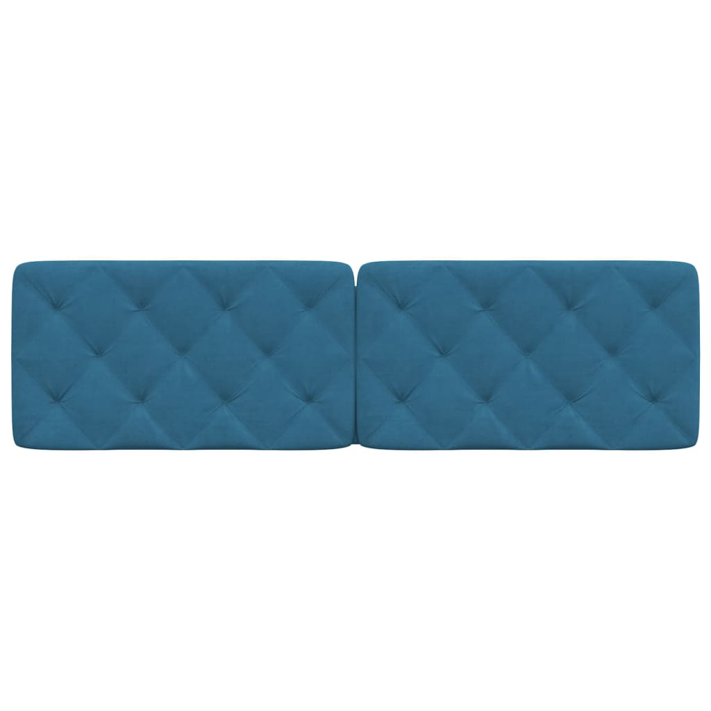 Kopfteil-Kissen Blau 180 cm Samt