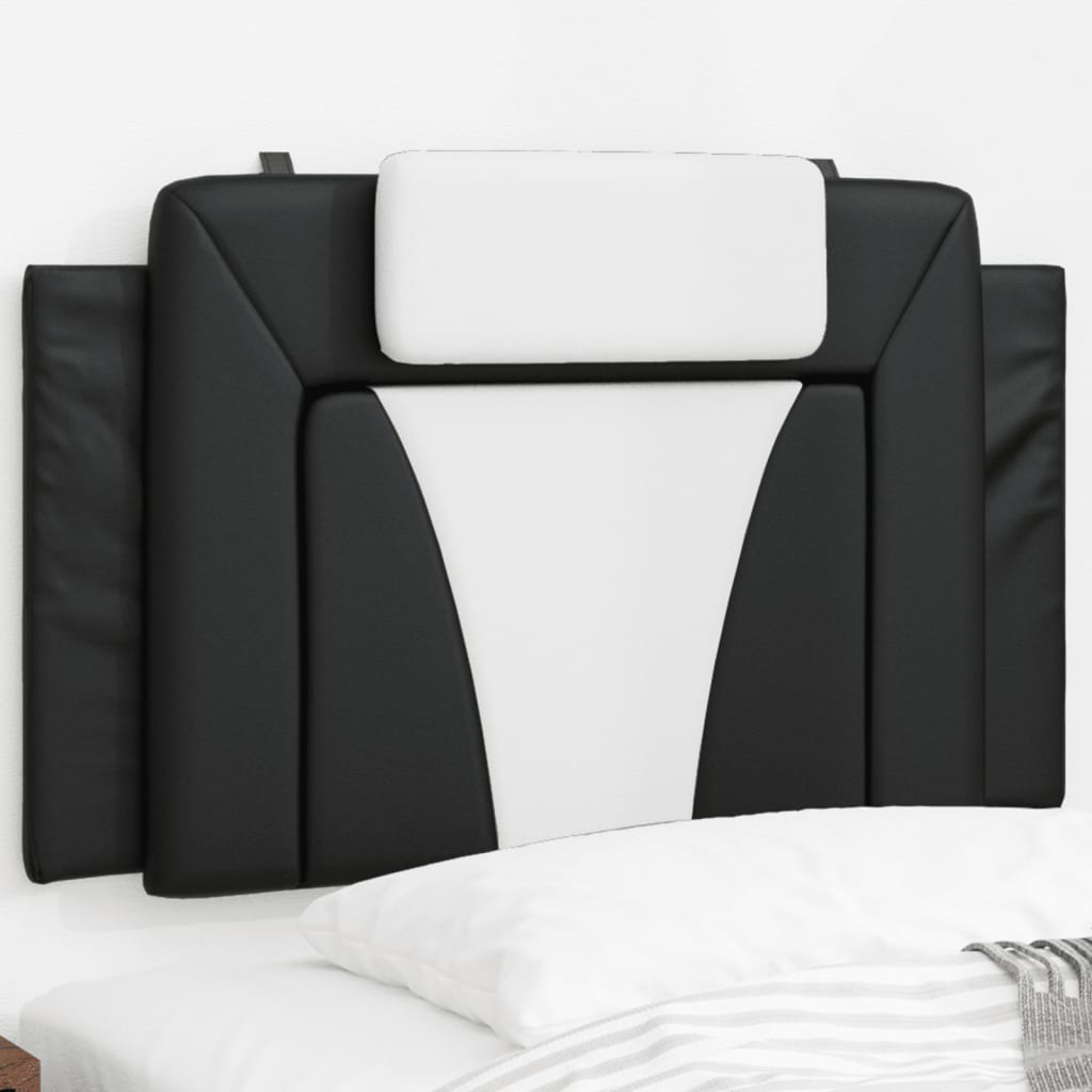 Kopfteil-Kissen "Viana" Schwarz und Weiß 80 cm Kunstleder