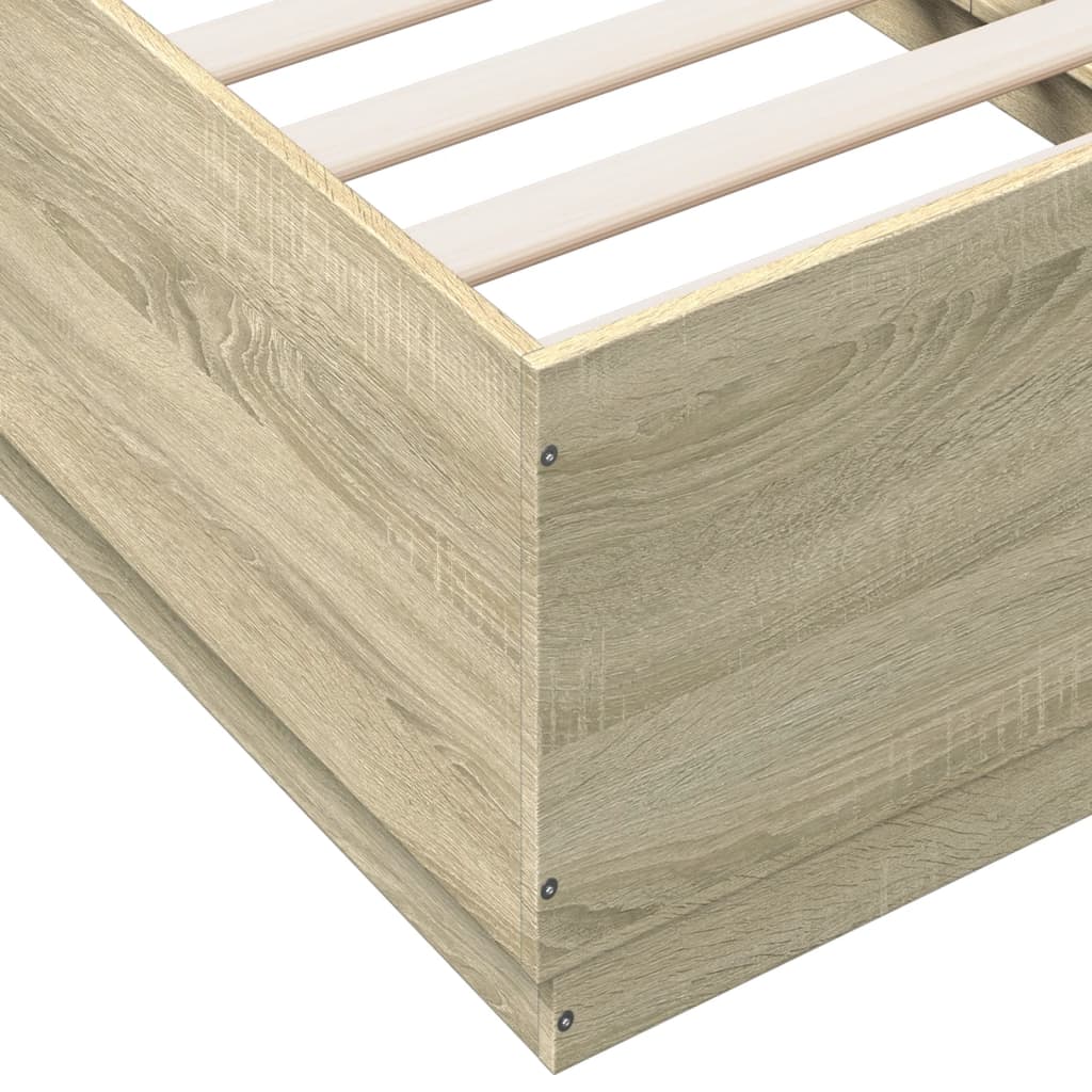 Bettgestell mit LED Sonoma-Eiche 90x190 cm Holzwerkstoff