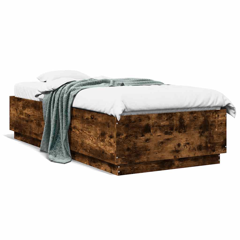 Bettgestell Räuchereiche 100x200 cm Holzwerkstoff