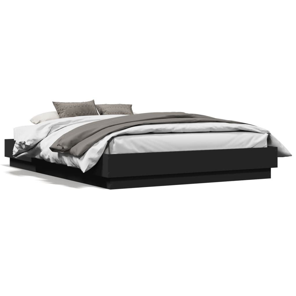 Bettgestell Schwarz 120x190 cm Holzwerkstoff