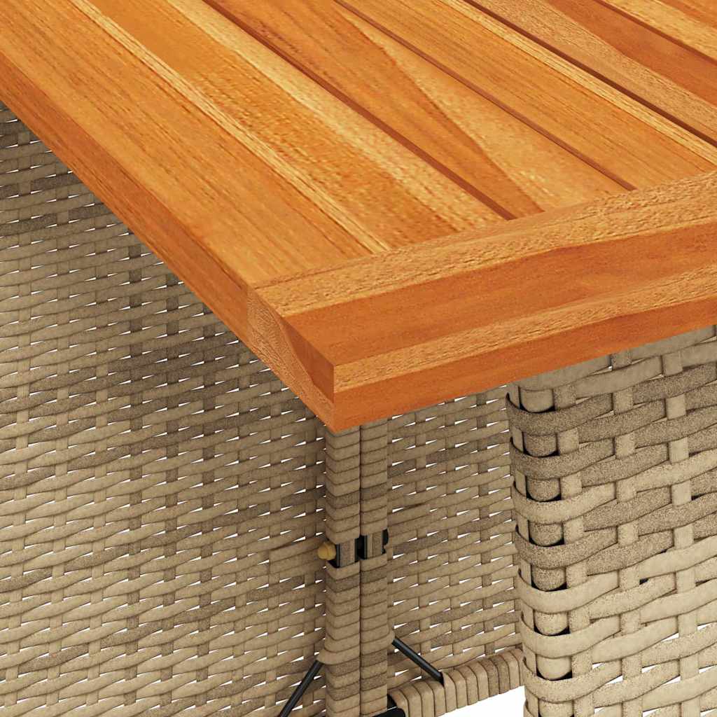 5-tlg. Garten-Essgruppe mit Kissen Beige Poly Rattan