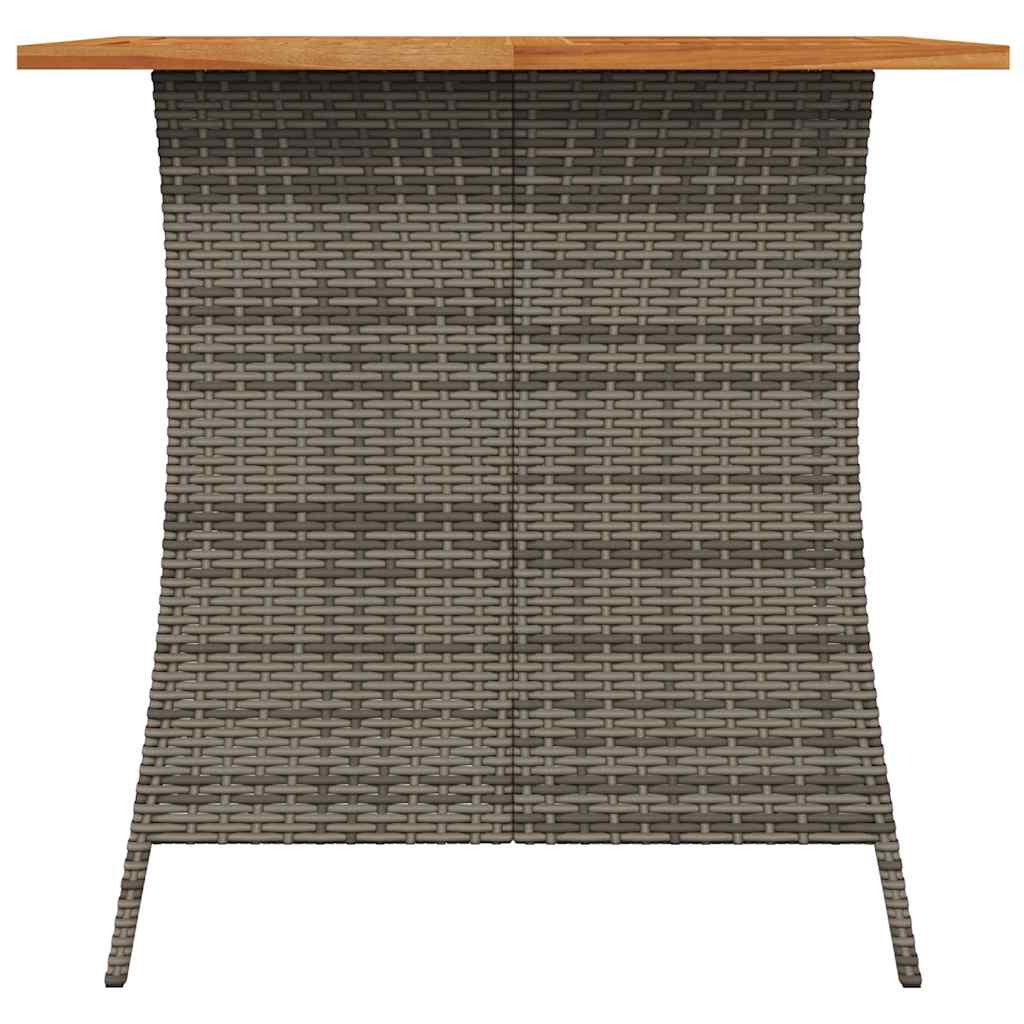 5-tlg. Garten-Essgruppe mit Kissen Grau Poly Rattan