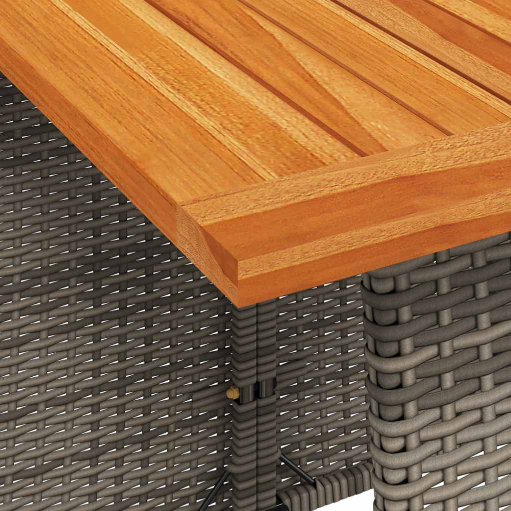 5-tlg. Garten-Essgruppe mit Kissen Grau Poly Rattan