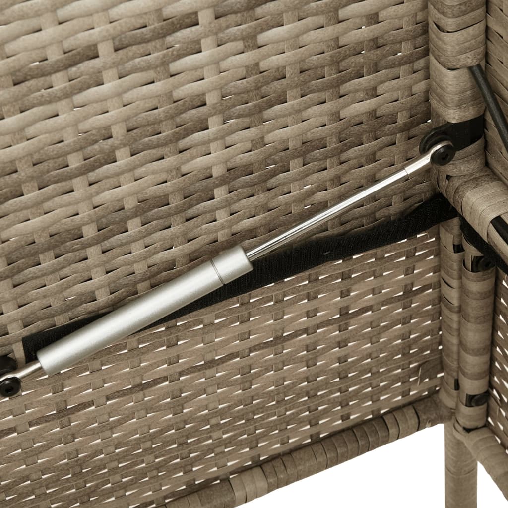 Garden Bench with Cushion Beige Poly Rattan