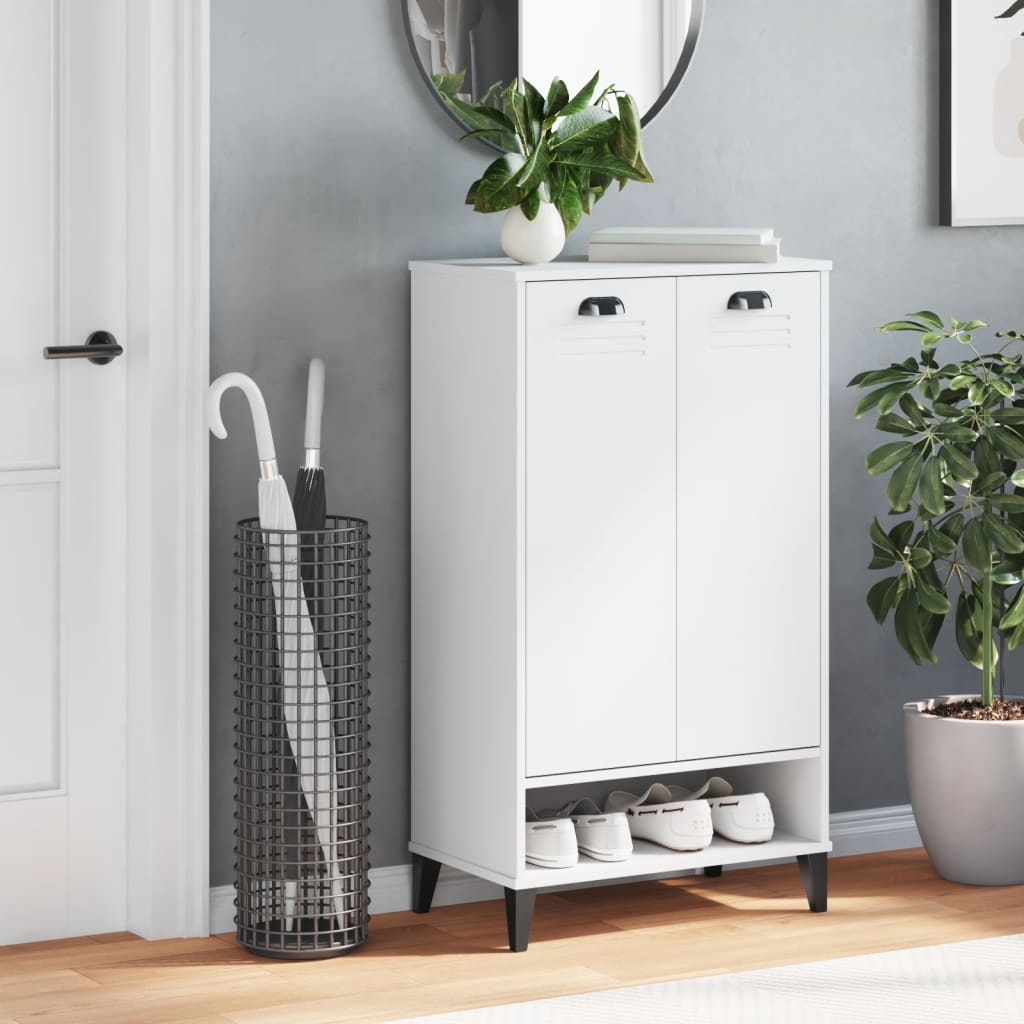 Shoe Cabinet VIKEN White Wood Material