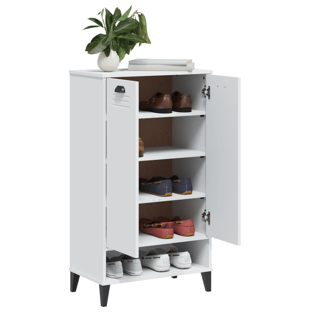 Shoe Cabinet VIKEN White Wood Material