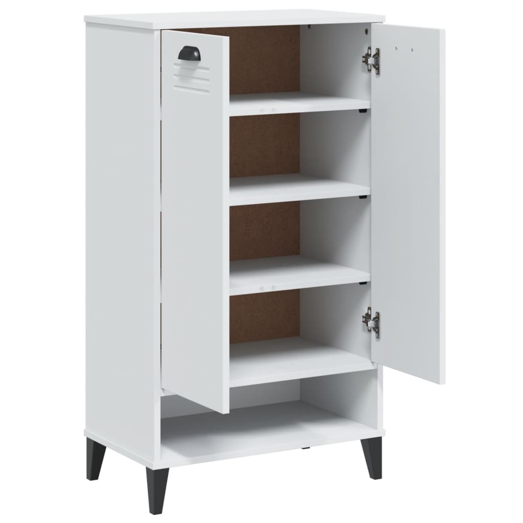 Shoe Cabinet VIKEN White Wood Material