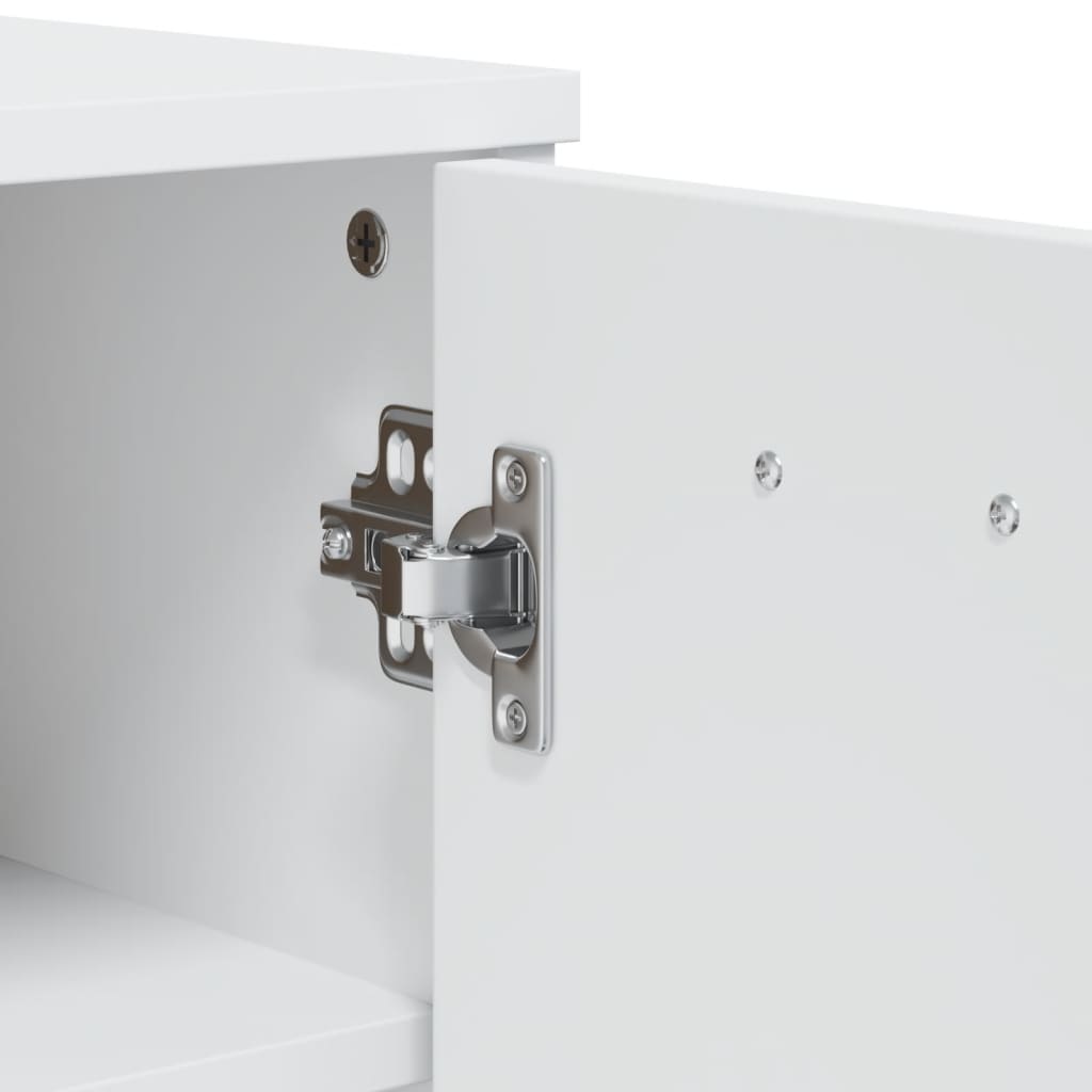 Shoe Cabinet VIKEN White Wood Material