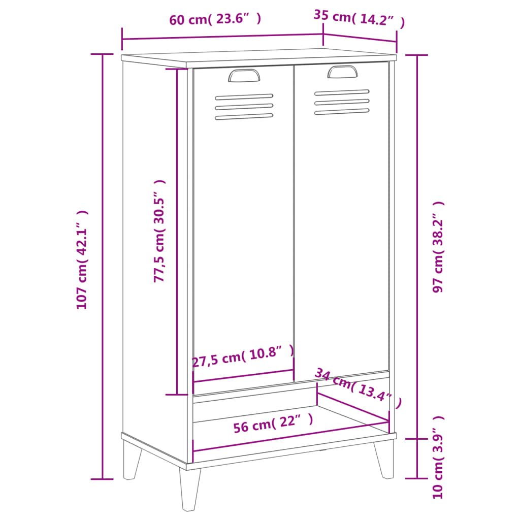 Shoe Cabinet VIKEN White Wood Material