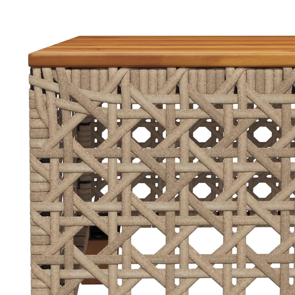 Gartentisch Beige 55x55x36 cm Poly Rattan Akazienholz