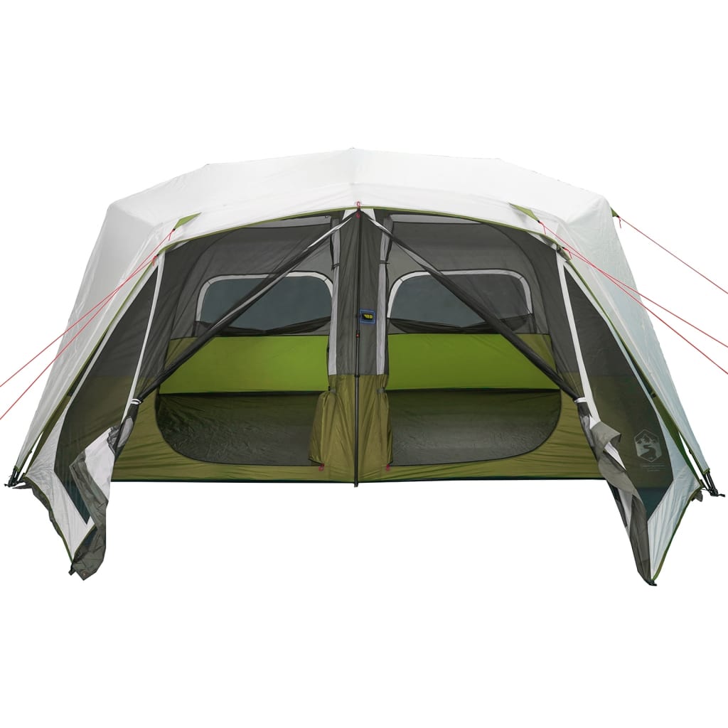Family Tent with LED 10 Persons Light Green Quick Release