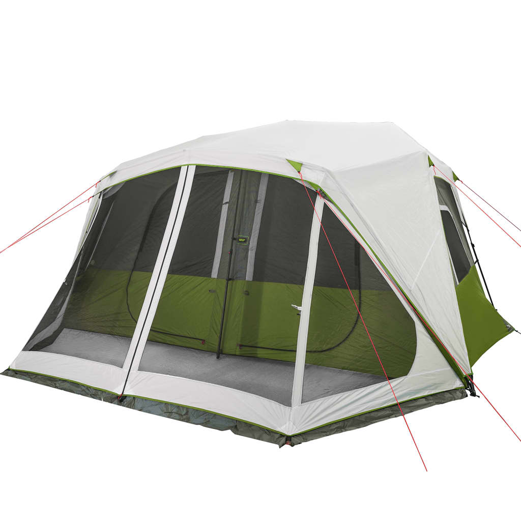 Family Tent with LED 10 Persons Light Green Quick Release
