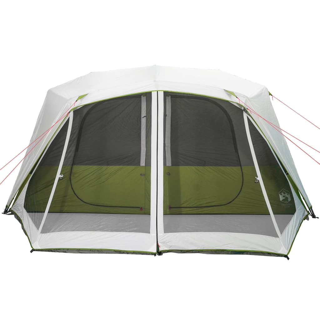 Family Tent with LED 10 Persons Light Green Quick Release