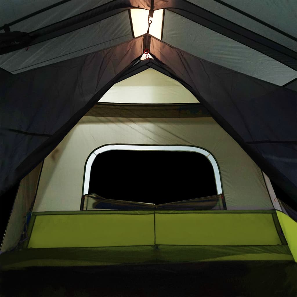 Family Tent with LED 10 Persons Light Green Quick Release