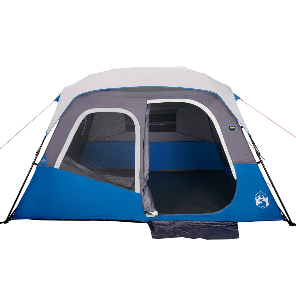 Family Tent with LED 6 Persons Light Blue Quick Release