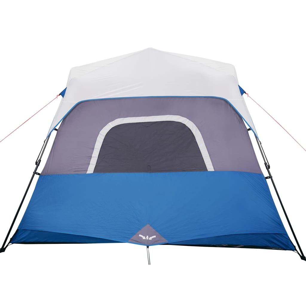 Family Tent with LED 6 Persons Light Blue Quick Release