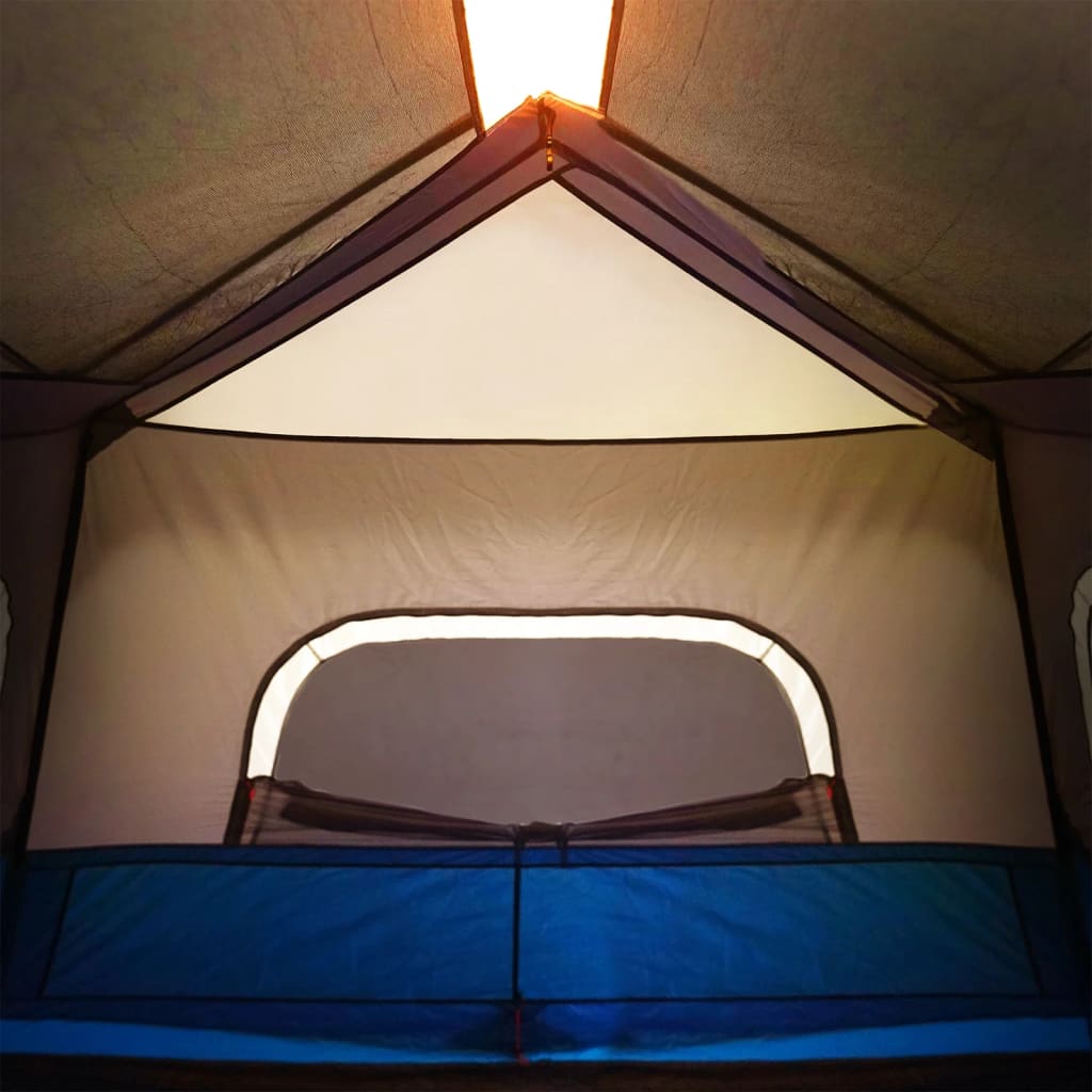 Family Tent with LED 6 Persons Light Blue Quick Release