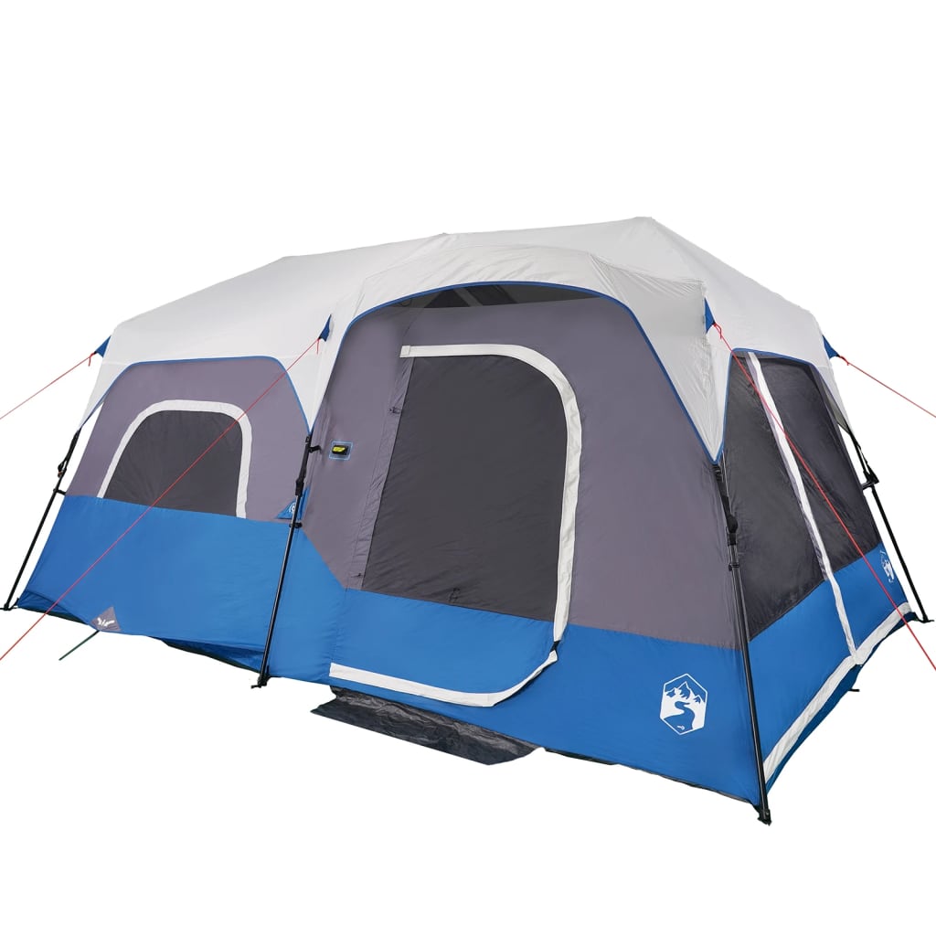 Family Tent with LED 9 Persons Light Blue Quick Release