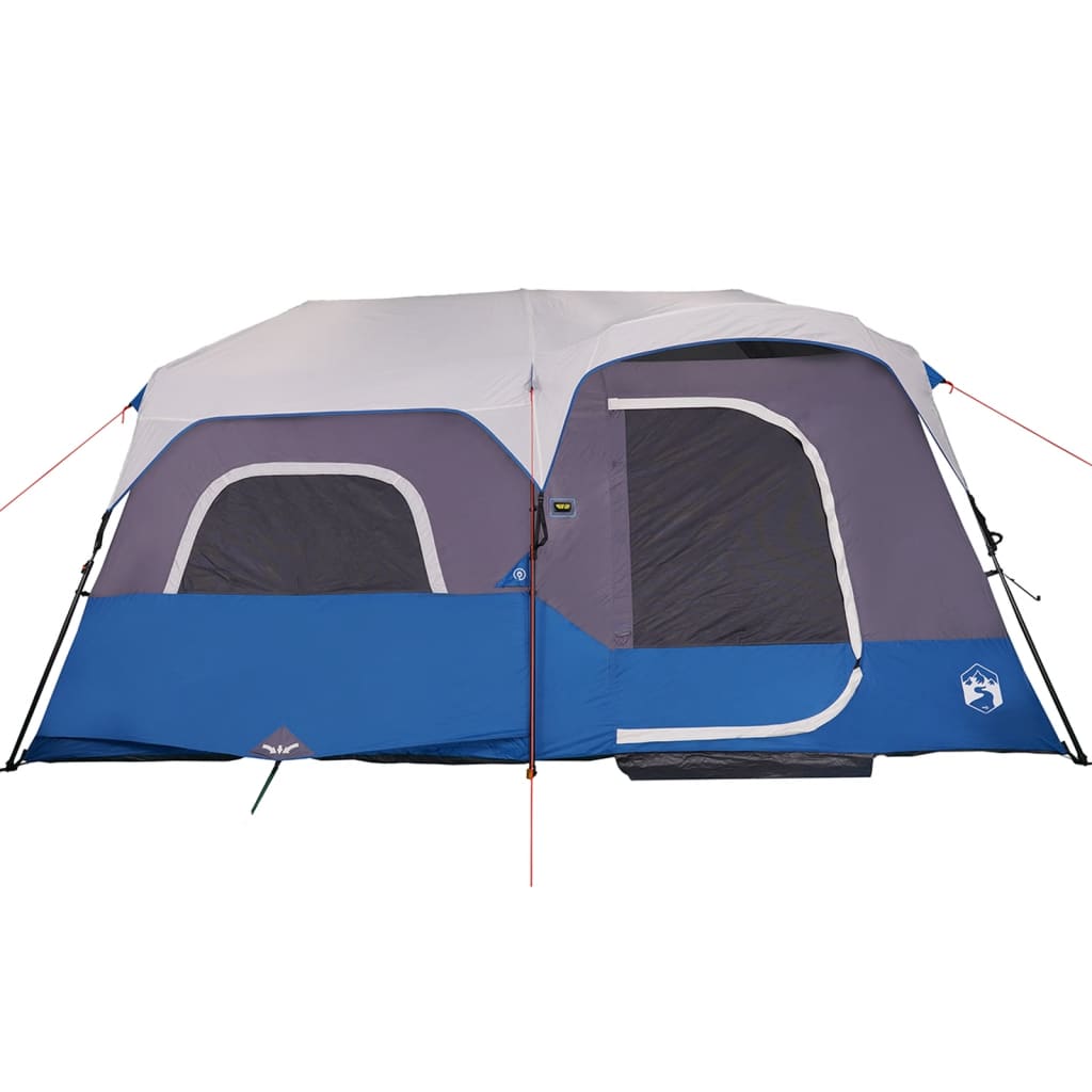 Family Tent with LED 9 Persons Light Blue Quick Release
