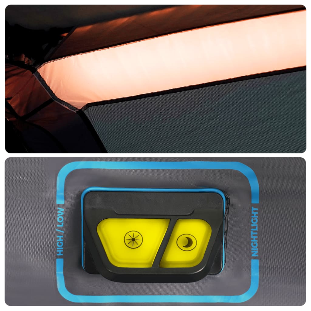 Family Tent with LED 9 Persons Light Blue Quick Release