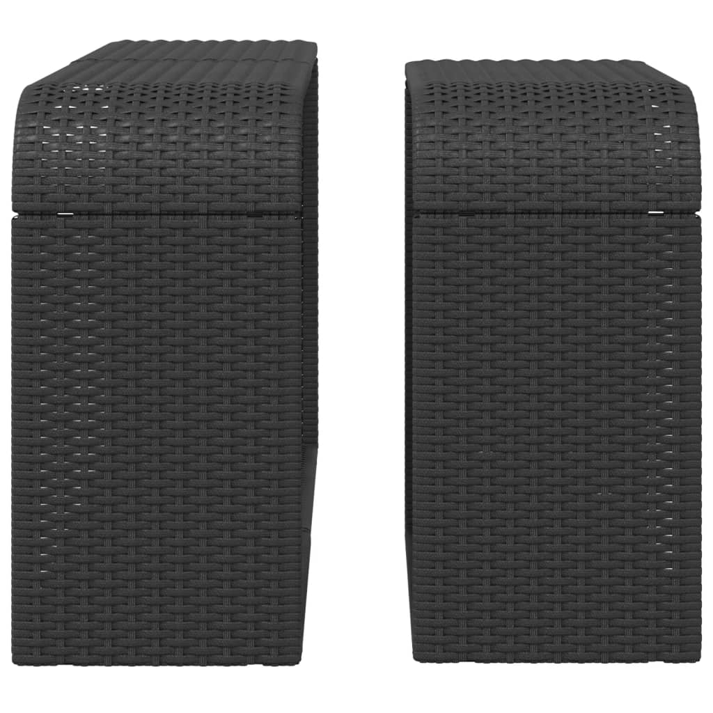 Outdoor Shelves 2 pcs Black Poly Rattan