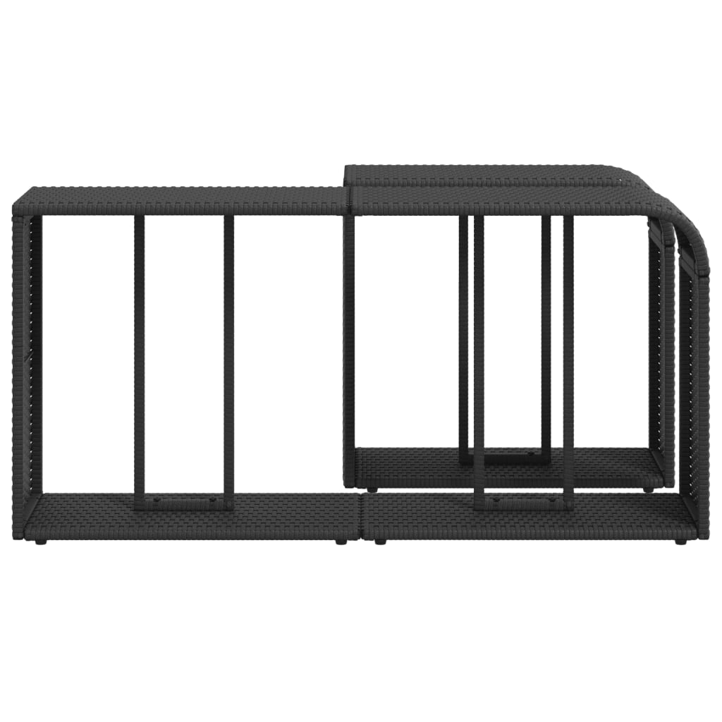 Outdoor Shelves 2 pcs Black Poly Rattan