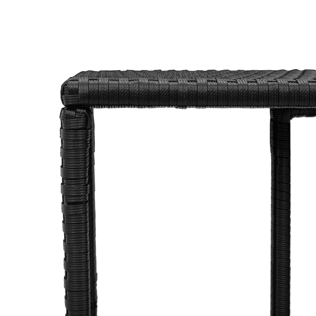 Outdoor Shelves 2 pcs Black Poly Rattan