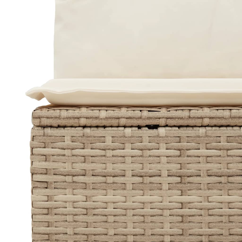 Garden Sofa with Cushions 2-Seater Beige Poly Rattan